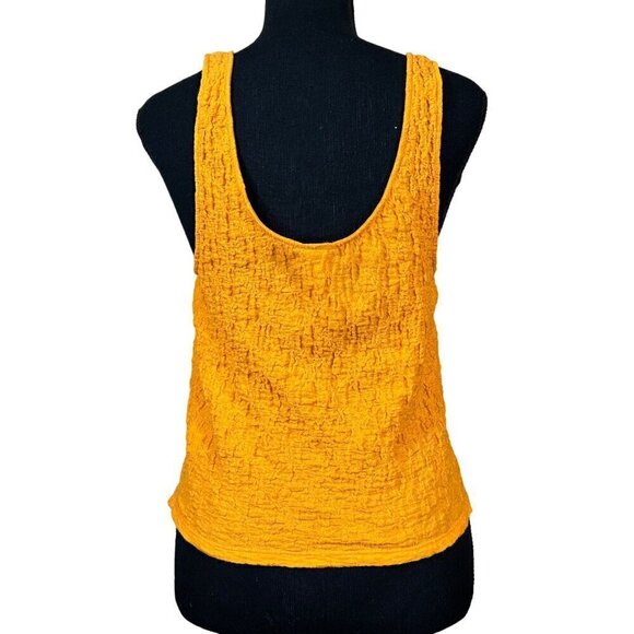 A New Day Orange Yellow Textured Puckered Tank Top Size L - Picture 2 of 7
